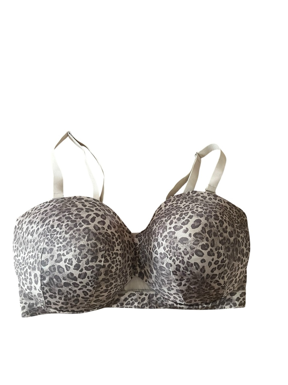 Cacique Leopard Padded Comfort Bliss Strapless Convertible Bra Sz 40I
